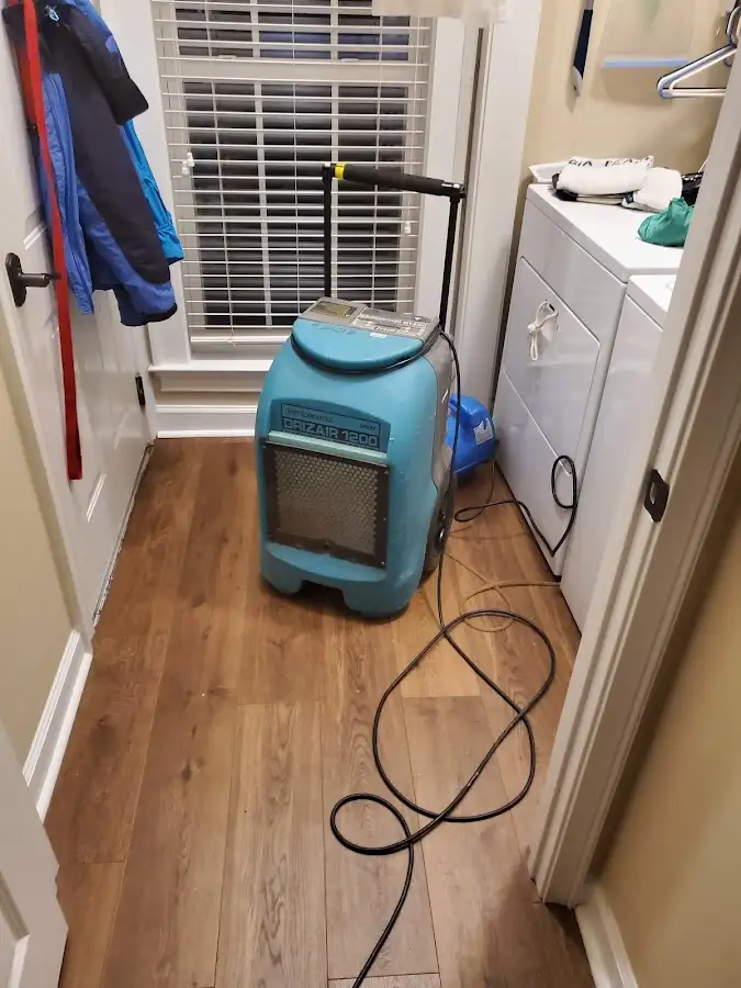 Commercial dehumidifier deployed for Flood Damage Cleanup in Pequannock