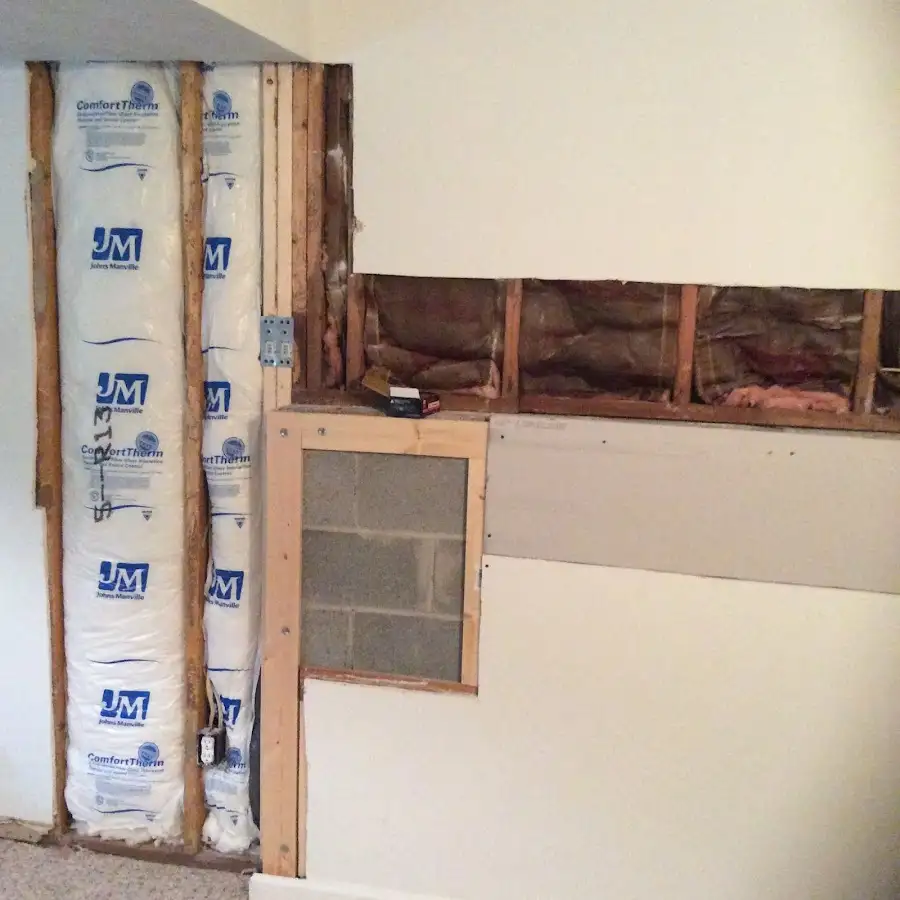 Wall insulation replacement during Contents Cleaning & Restoration in Pequannock